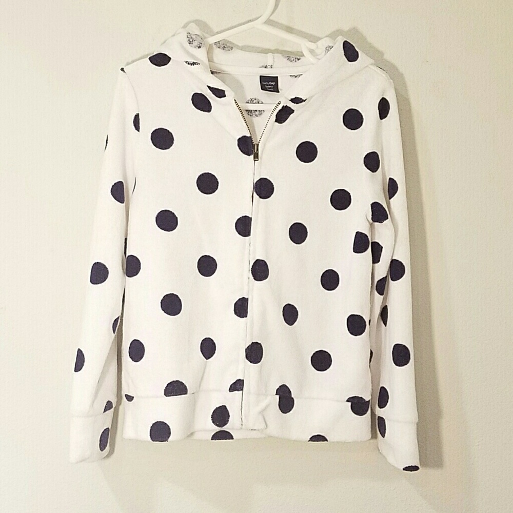 BABY GAP Polka Dot Terry Cloth Hoodie sz 5